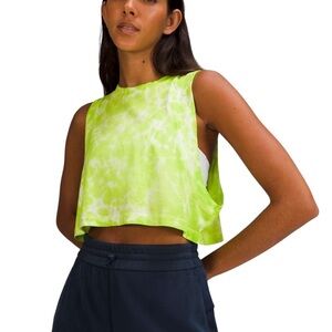 Lululemon All Yours Crop Tank TIE DYE MARMOLEADO ECCENTRIC LIME Women’s Size 2